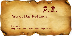 Petrovits Melinda névjegykártya